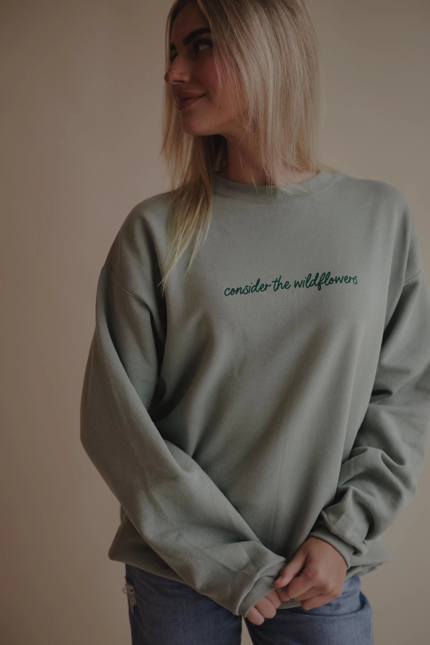 Consider The Wildflowers Sage Sweatshirt