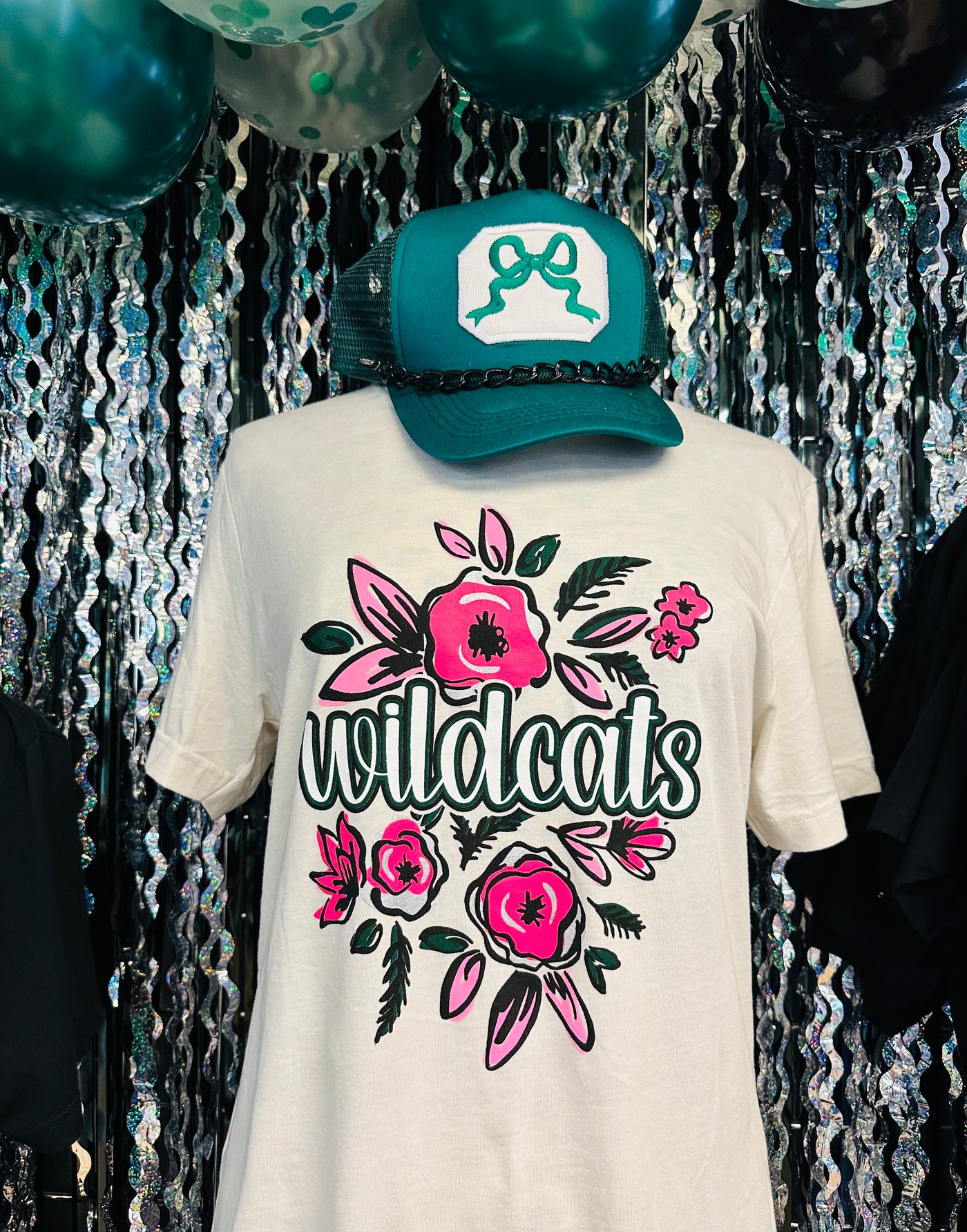 Floral Wildcats Vintage White Tee