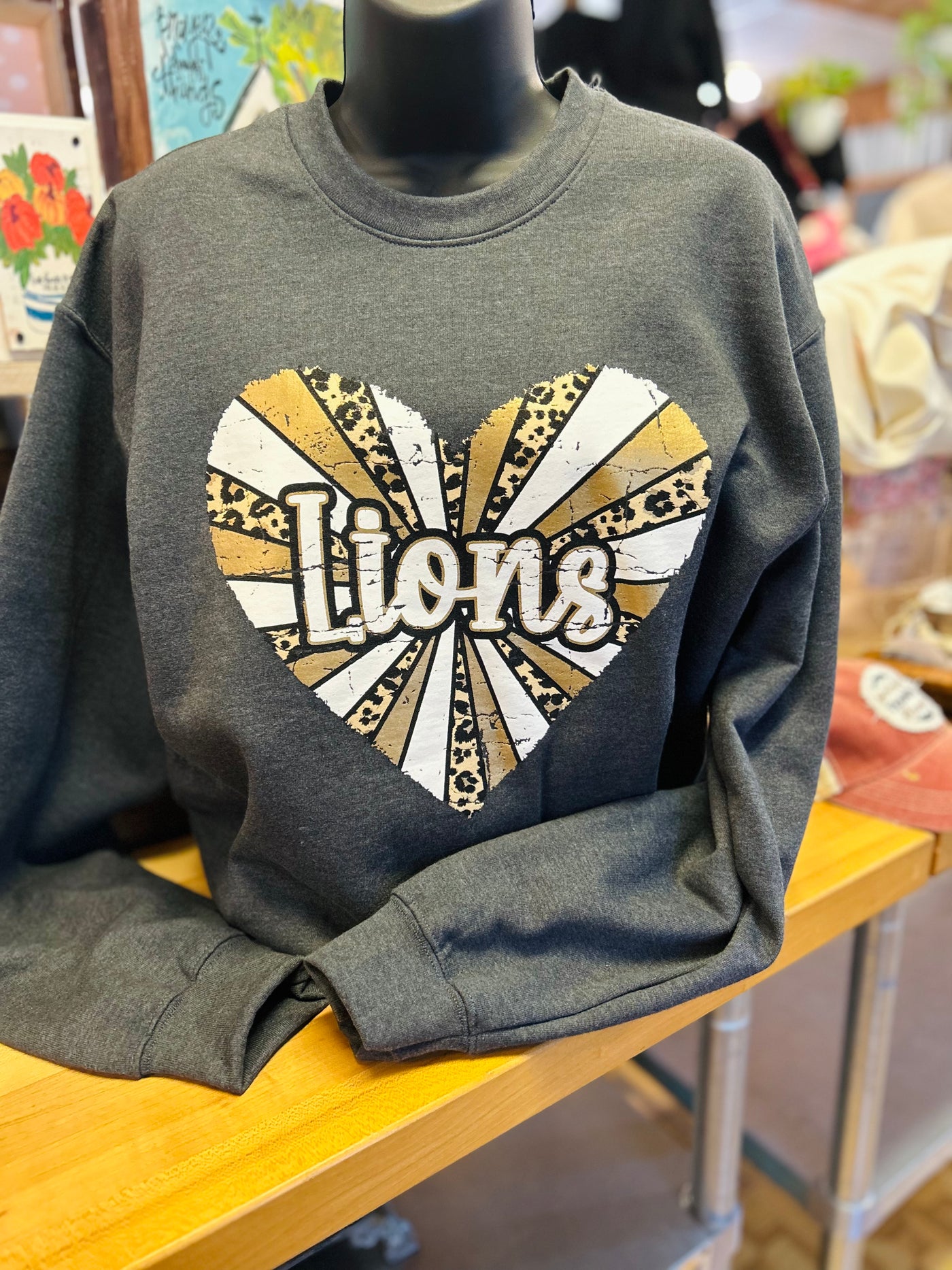 Animal Print Lions Heart Sweatshirt