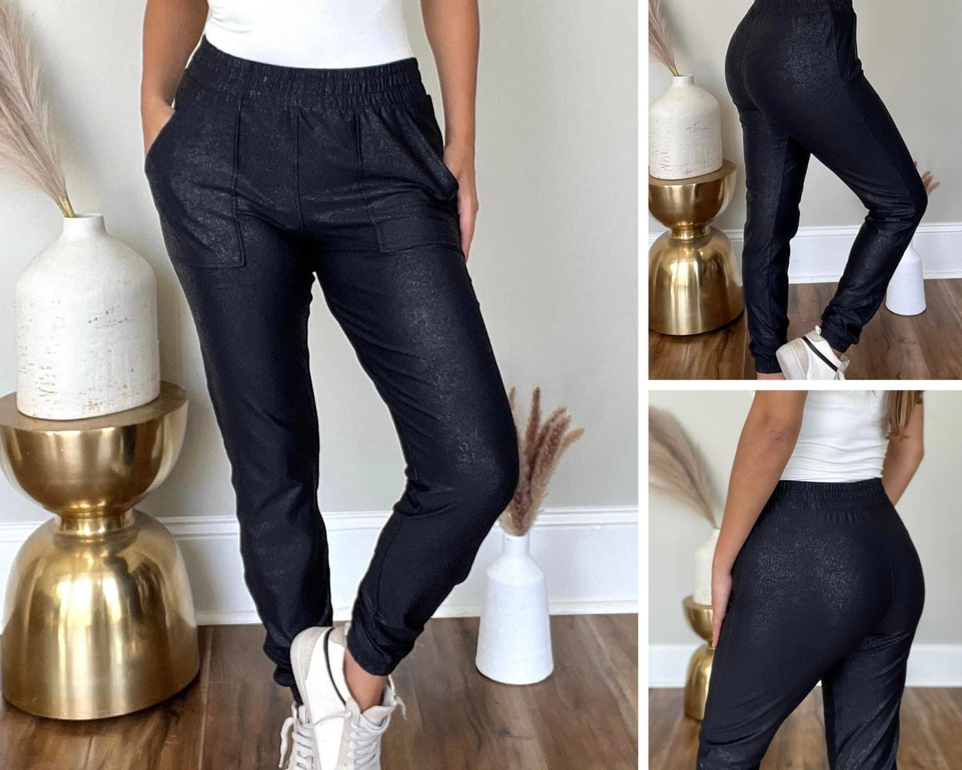 Just Relax Luxe Black Pebble Joggers