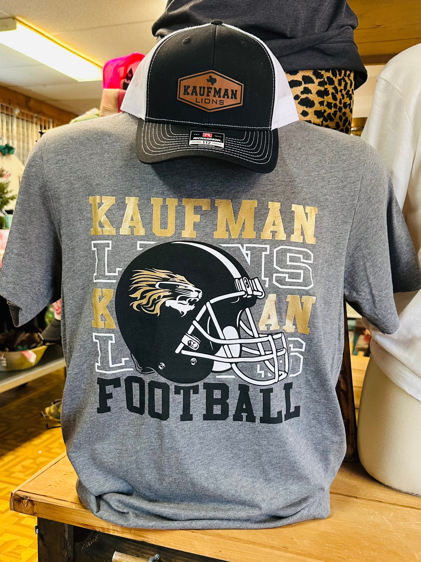 Kaufman Lions Football Helmet Graphic Tee