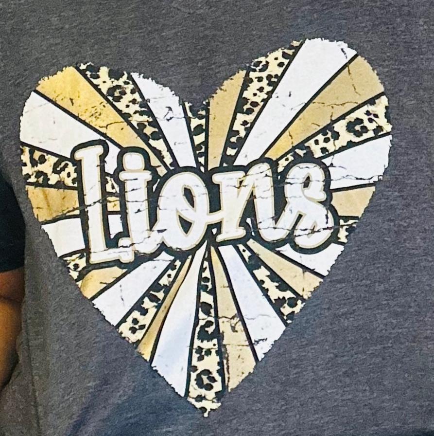 Animal Print Lions Heart Youth Tee