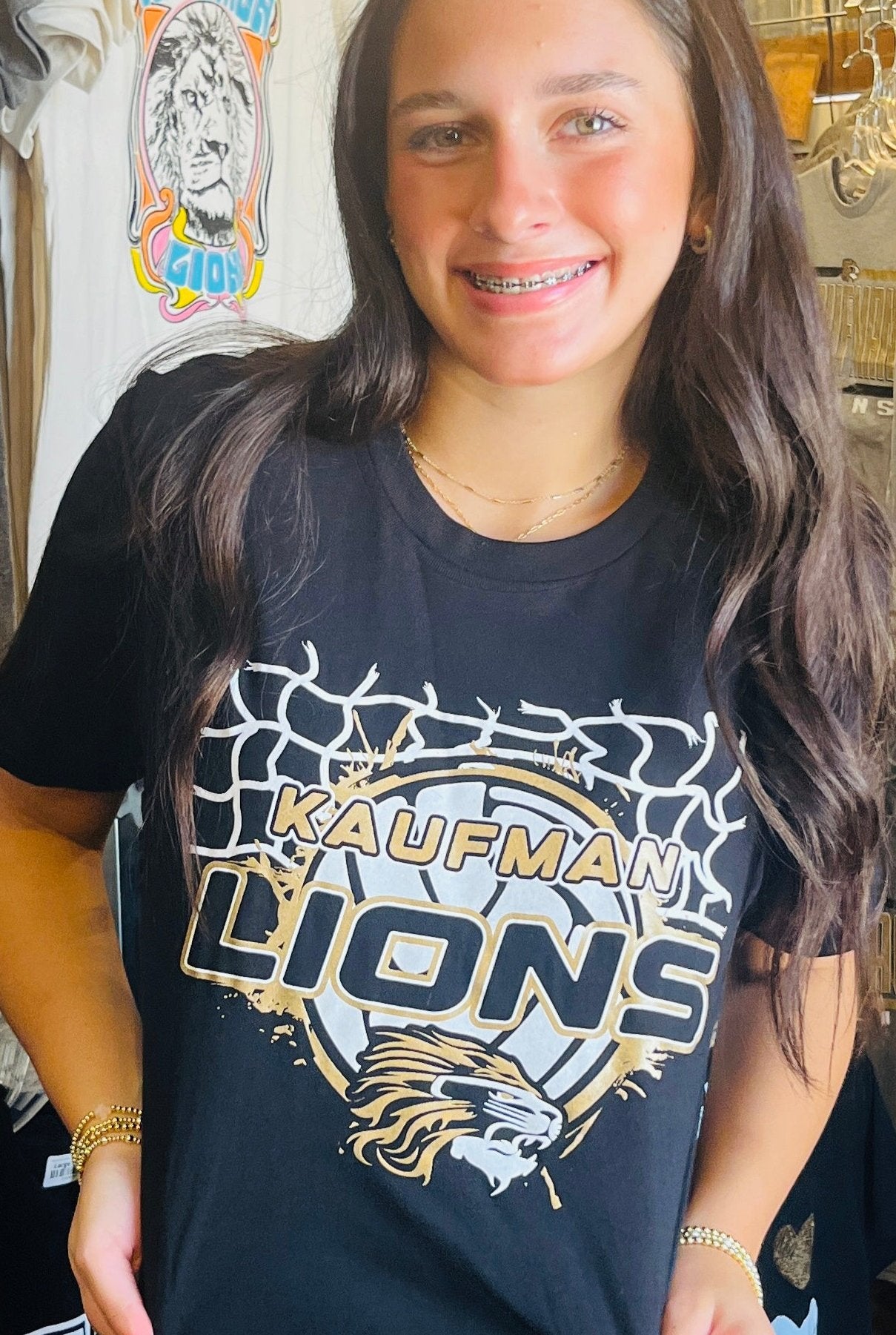 Kaufman Lions Volleyball Black Tee