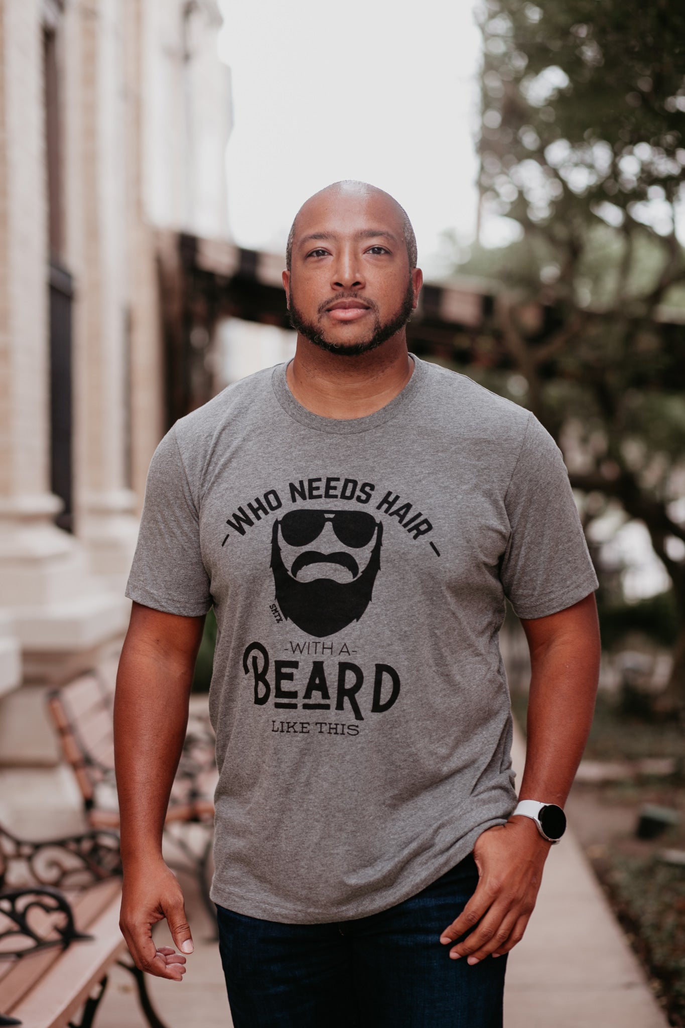 Who Needs Hair With A Beard Like This Graphic Tee